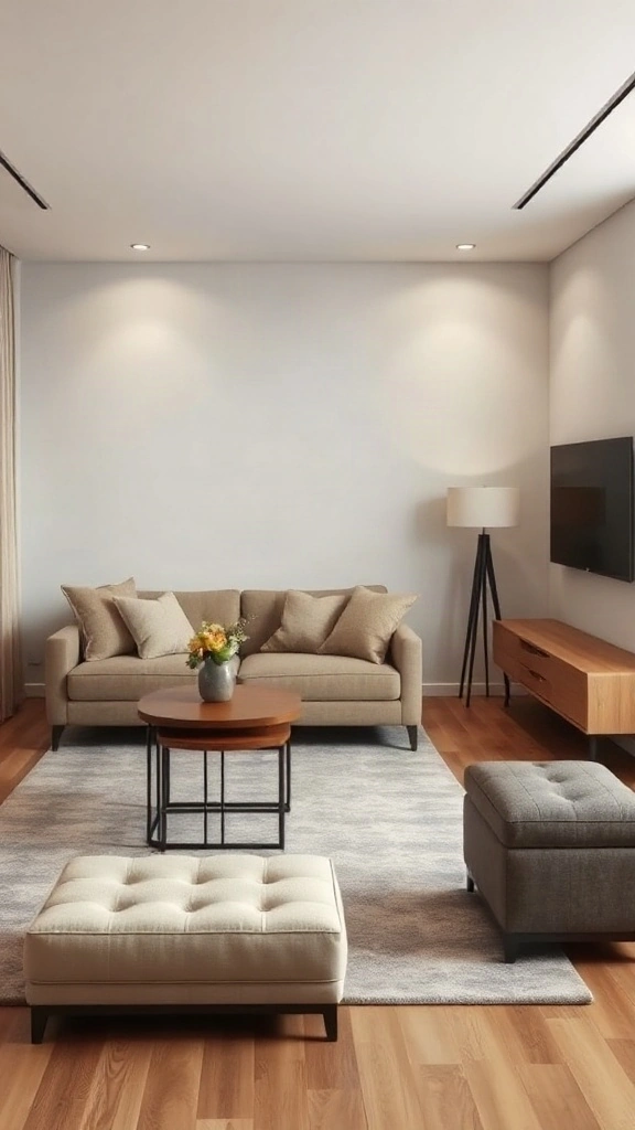 The Nesting & Multi-Purpose Furniture Layout - 10 Spatial Optimization Layouts for Small Living Rooms