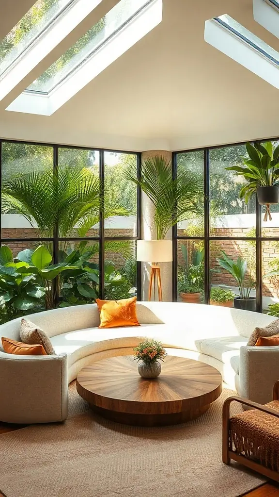 Biophilic Sanctuary: Organic Curves & Indoor Greenery - 12 Elegant Drawing Room Design Ideas