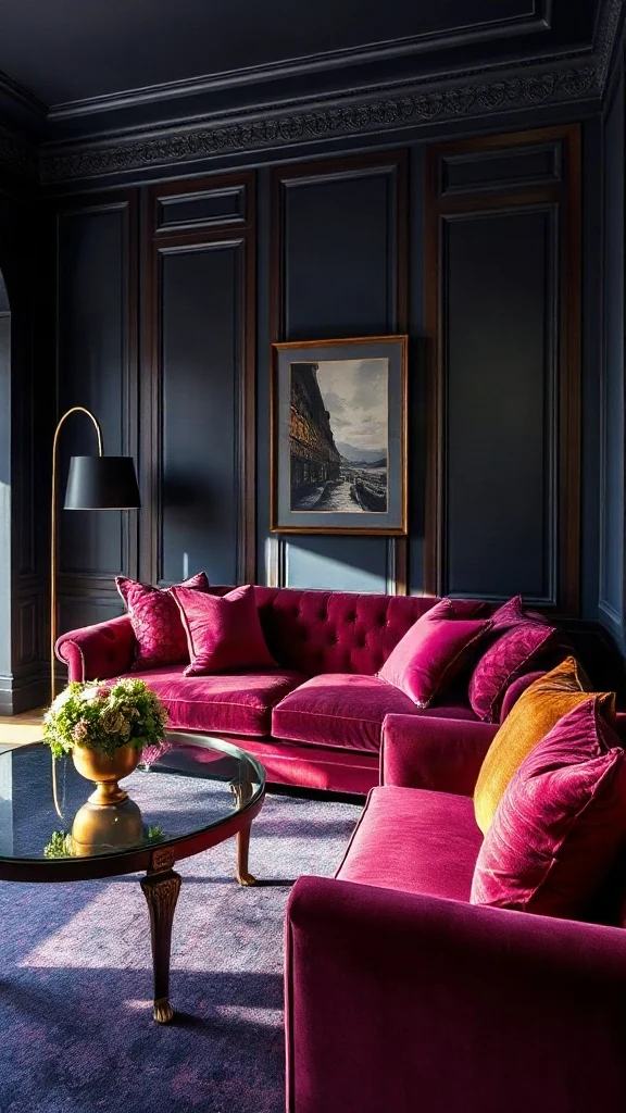 Moody Opulence: Jewel Tones & Dark Wood - 12 Elegant Drawing Room Design Ideas