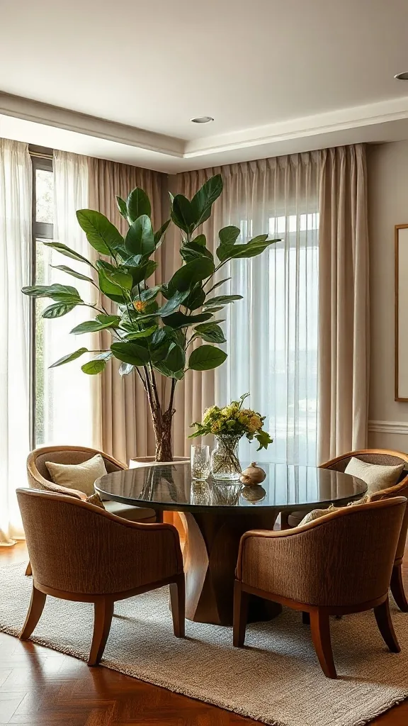 Biophilic Design with Organic Curves and Warm Wood - 12 Transformative Contemporary Dining Room Design Ideas