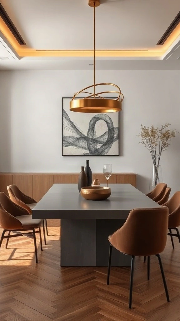 Sculptural Pendant Lighting as an Artistic Centerpiece - 12 Transformative Contemporary Dining Room Design Ideas