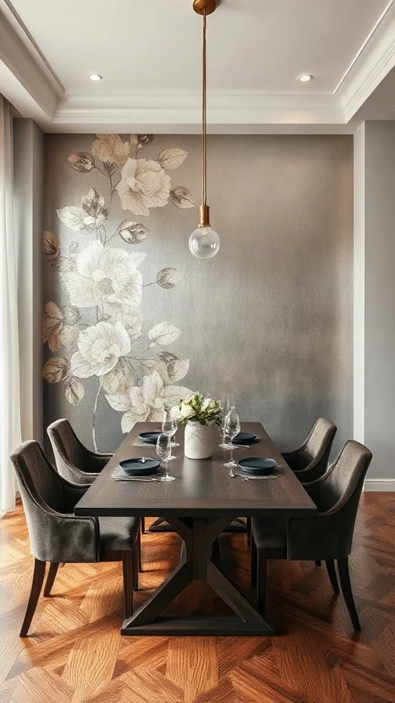 Statement Wallpaper and Dramatic Wall Murals - 12 Transformative Contemporary Dining Room Design Ideas