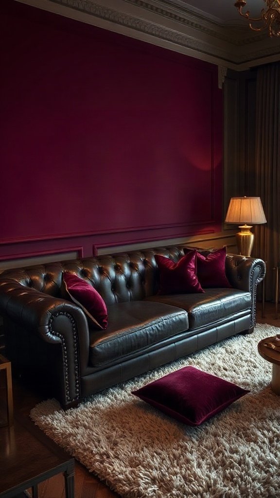 Burgundy and Brown: Deep, Moody, and Dramatic - 15 Stunning What Color Goes With Brown Couch Ideas for Modern Homes