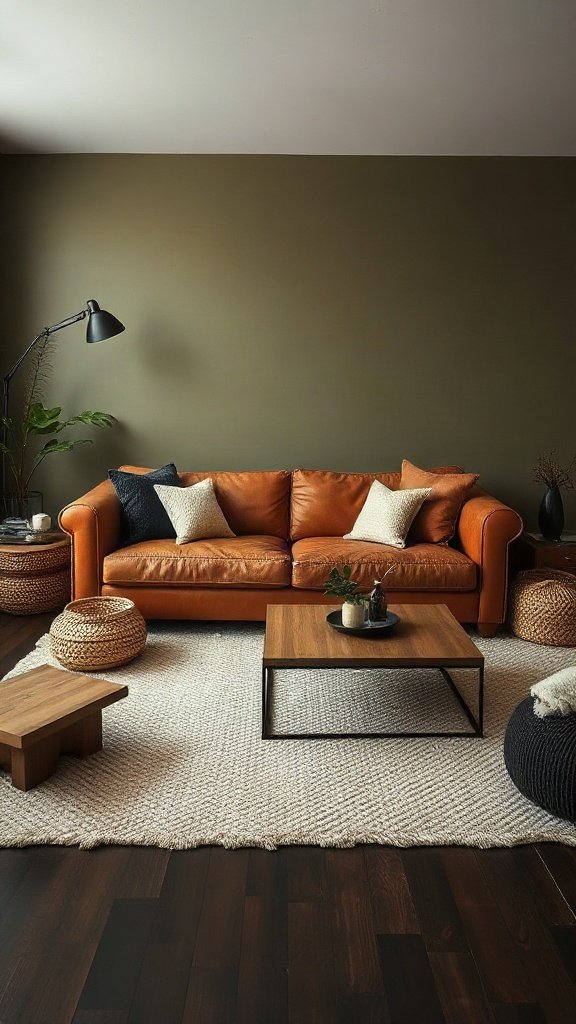 Olive Green and Tan Brown: Grounded and Sophisticated - 15 Stunning Tan Brown Couch Ideas for Modern Homes