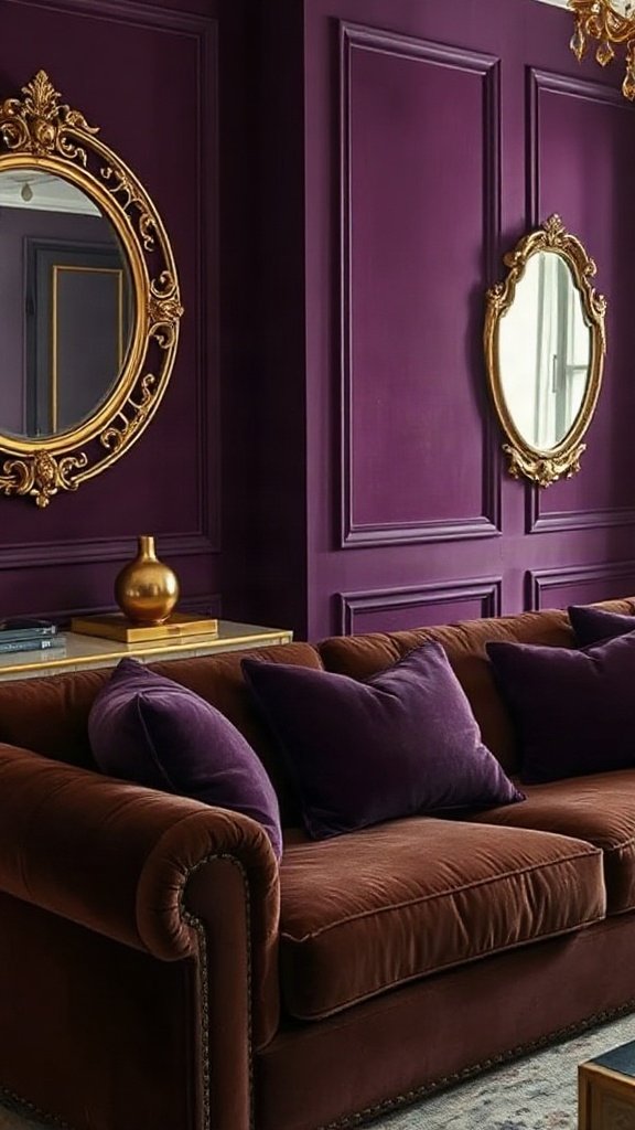 Purple and Brown: Bold, Regal, and Unique - 15 Stunning What Color Goes With Brown Couch Ideas for Modern Homes