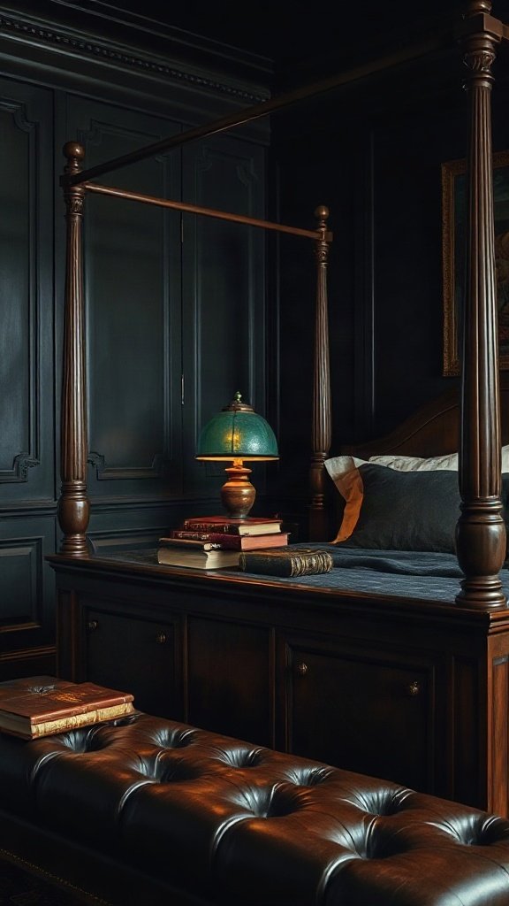 The Moody Dark Academia Library Bedroom - 15 Dreamy Bedroom Ideas for a Warm and Cozy Aesthetic