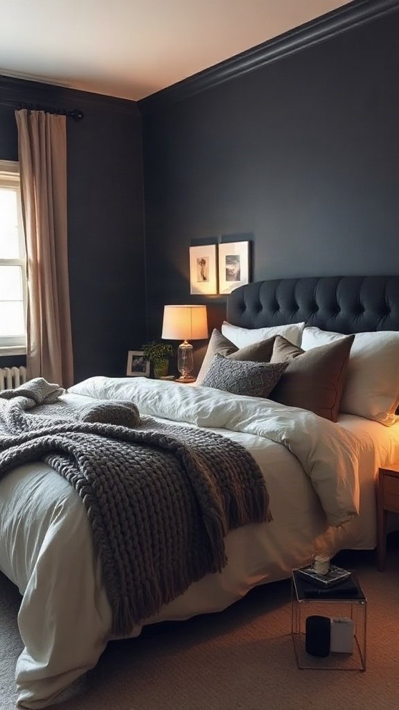 The Dark Moody Neutral Retreat - 15 Dreamy Bedroom Ideas for a Warm and Cozy Aesthetic