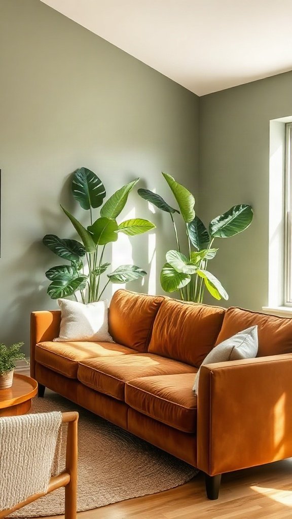 Green and Brown: Bringing the Outdoors Inside - 15 Stunning What Color Goes With Brown Couch Ideas for Modern Homes