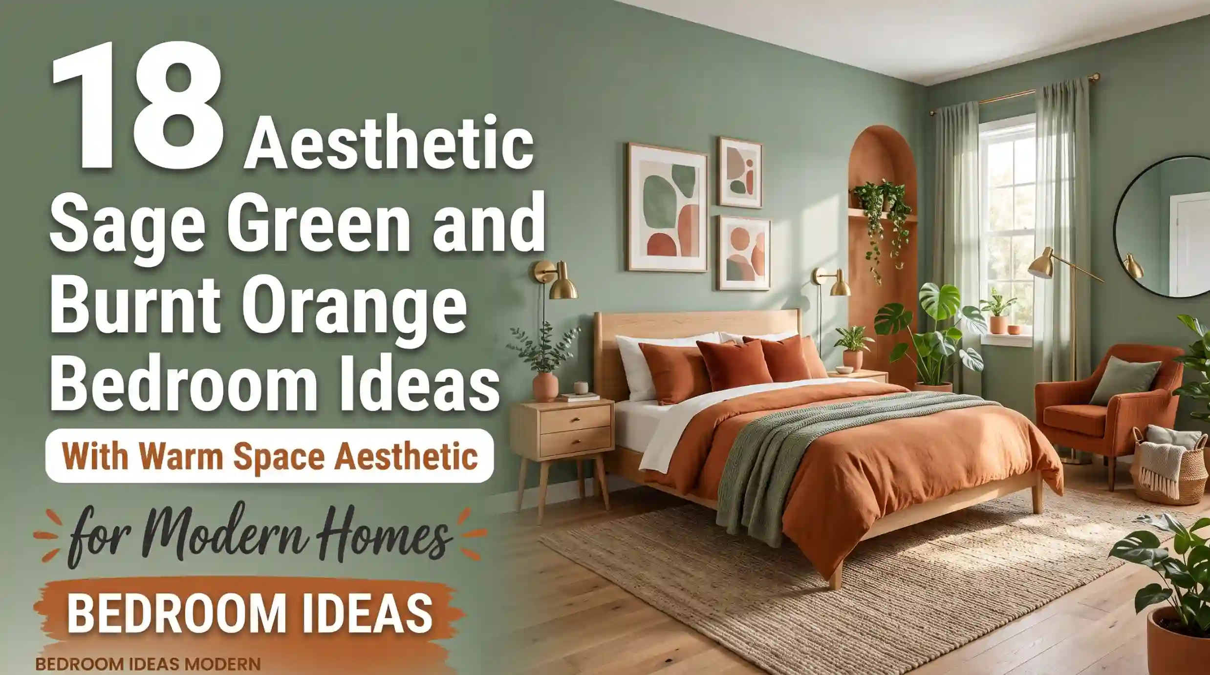 18 Aesthetic Sage Green and Burnt Orange Bedroom Ideas for a Warm Space
