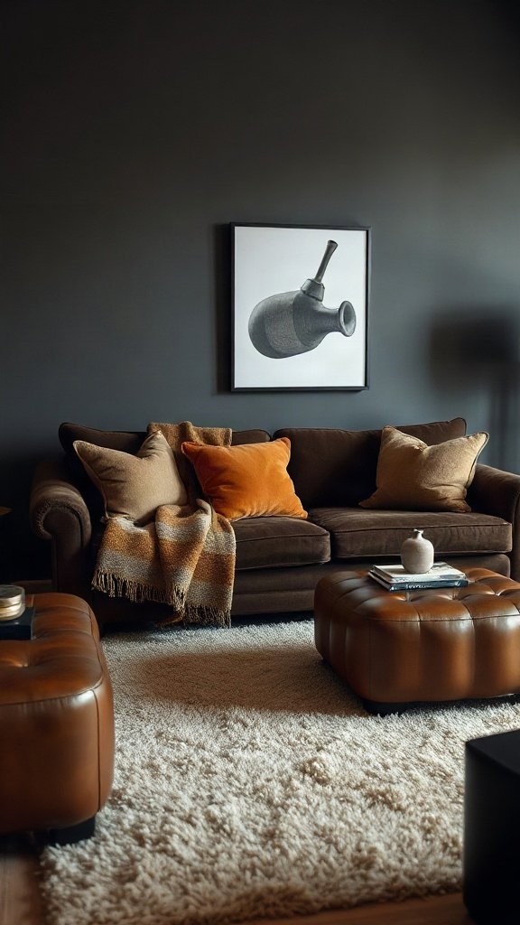 Monochromatic Magic in Shades of Brown - 15 Stunning Dark Chocolate Couch Ideas