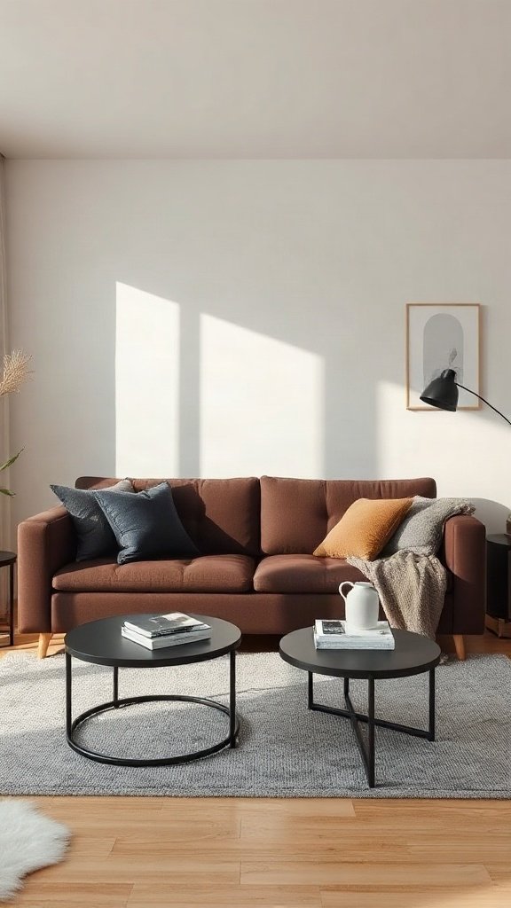 The Chocolate and Charcoal Combo - 20 Stunning Black and Brown Sofa Ideas