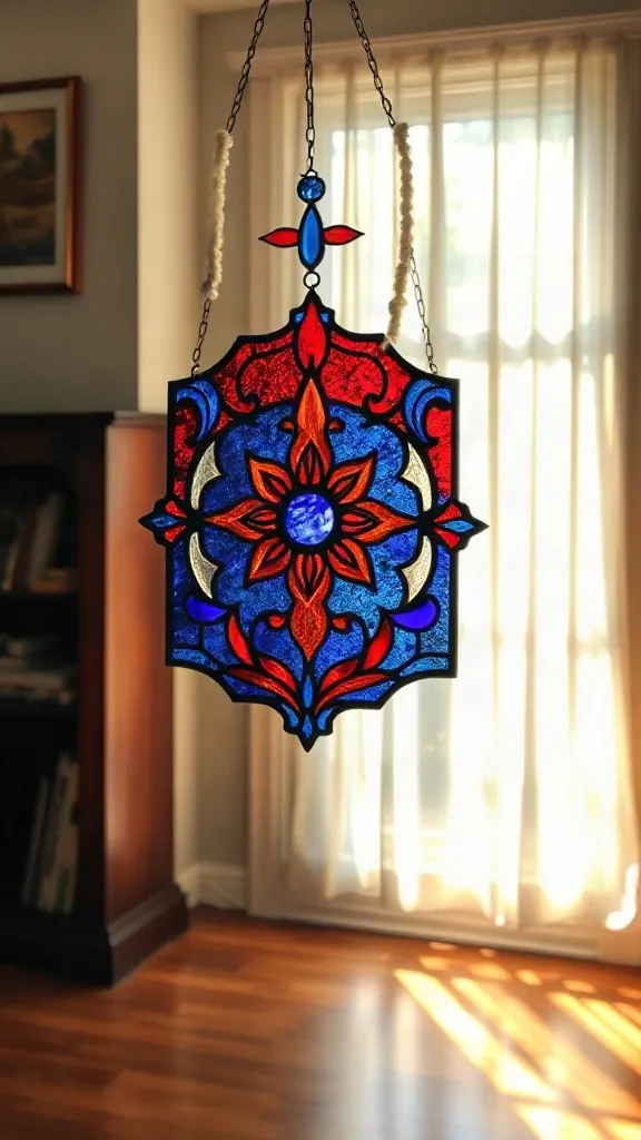 Hang a Salvaged Leaded or Stained-Glass Panel in a Sunny Window - 25 Timeless Vintage Living Room Decor Ideas for a Warm, Nostalgic Home