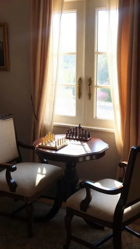 Set Up a Small Vintage Game Table - 25 Timeless Vintage Living Room Decor Ideas for a Warm, Nostalgic Home
