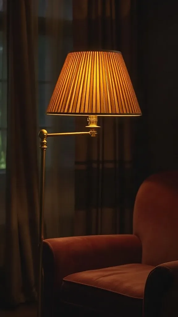 Switch to Warm Brass and Milk Glass Floor Lamps - 25 Timeless Vintage Living Room Decor Ideas for a Warm, Nostalgic Home
