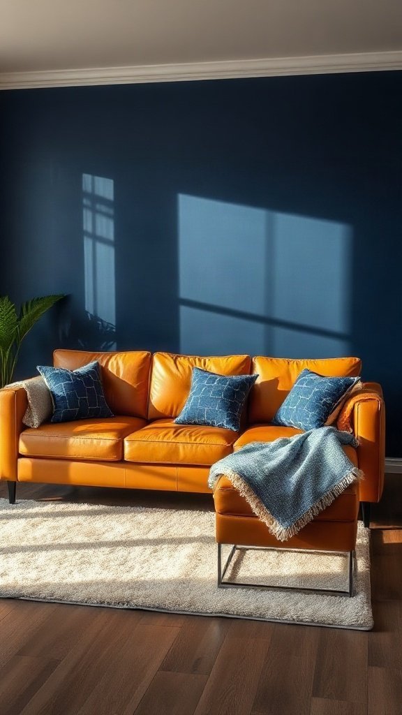 Navy Blue and Tan Brown: Classic Elegance - 15 Stunning Tan Brown Couch Ideas for Modern Homes