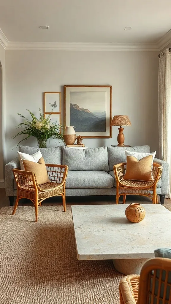 Faded vintage Persian wool rug anchoring a minimalist oak dining table from home goods lyndhurst