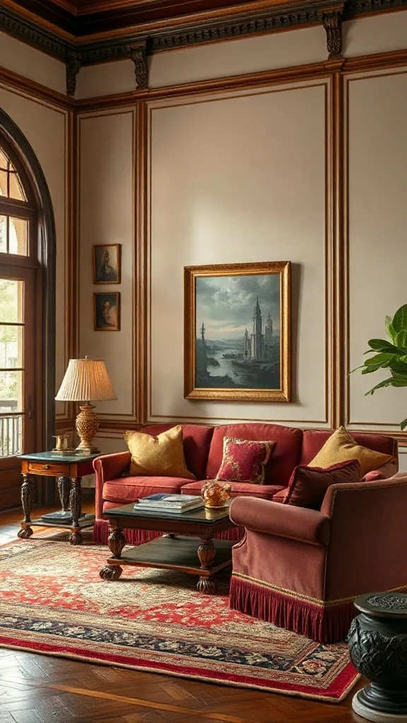 Italian Renaissance Revival Carved Walnut Suite Traditional living room set displaying an Italian Renaissance revival parlor with heavily carved walnut frames and lion paw feet.