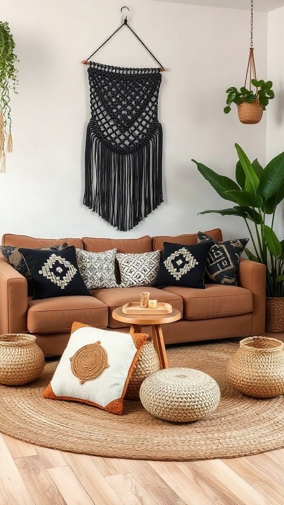 Black and Brown Boho - 20 Stunning Black and Brown Sofa Ideas