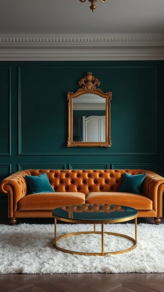 Emerald Green and Tan Brown: Luxurious and Bold - 15 Stunning Tan Brown Couch Ideas for Modern Homes