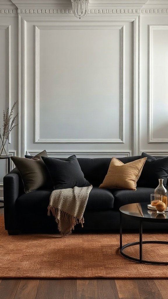 Monochromatic Magic: Shades of Black and Brown - 20 Stunning Black and Brown Sofa Ideas