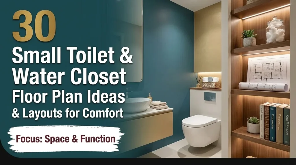 30 Small Toilet Floor Plan Ideas & Water Closet Layouts (2026)