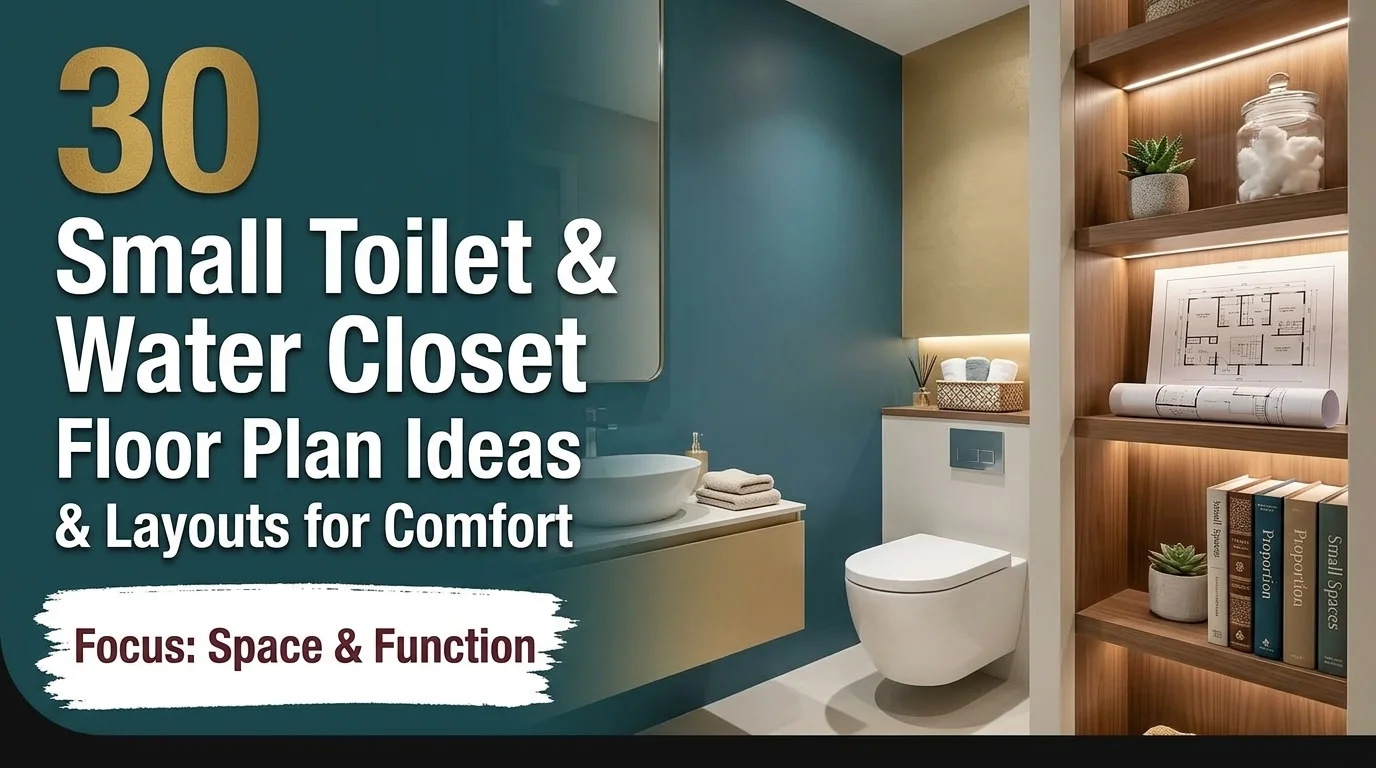 30 Small Toilet Floor Plan Ideas & Water Closet Layouts (2026)