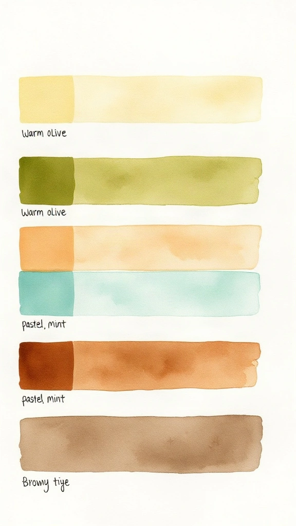 Master Color Mixing Chart: Formulas & Proportions Vertical watercolor color mixing recipe chart with handwritten artist labels and swatch blocks.