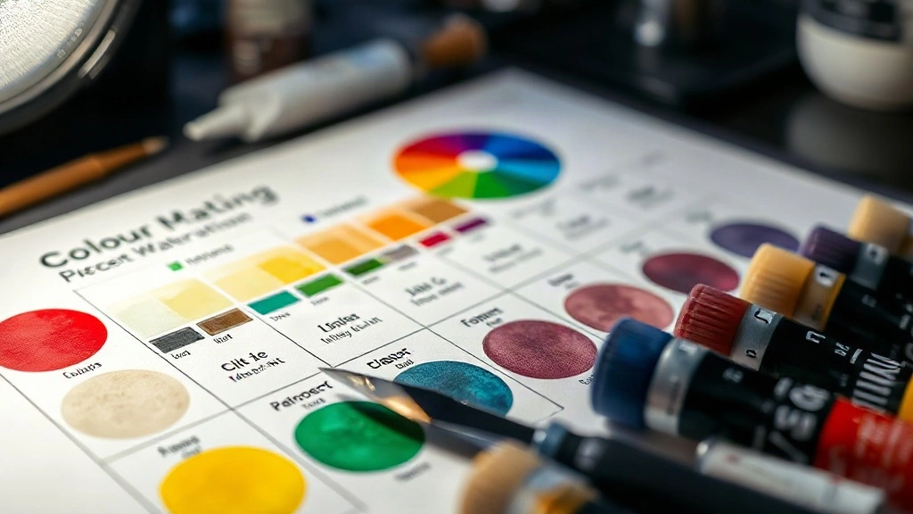 Detailed watercolor mixing chart displaying pigment ratios, color wheels, and shades of mixed green paint. - Colors Make Green