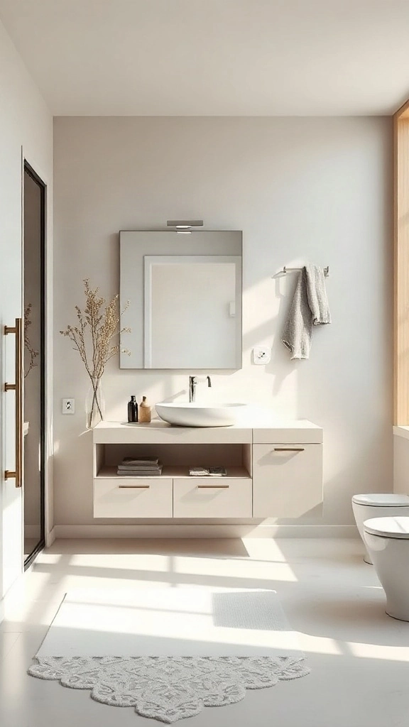 Ideal Standard Virtual Planner Contemporary European bathroom layout with floating vanity modeled in online bath design tool