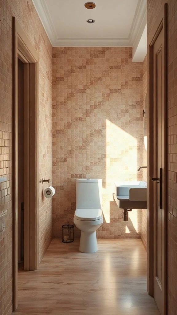 L-shaped entryway corridor toilet layout positioned out of line of sight from door. - Modern Water Closet Floor Plan Layout - Modern Toilet Floor Plan Layout - Small Toilet Andamp; Water Closet Floor Plan Layout Ideas