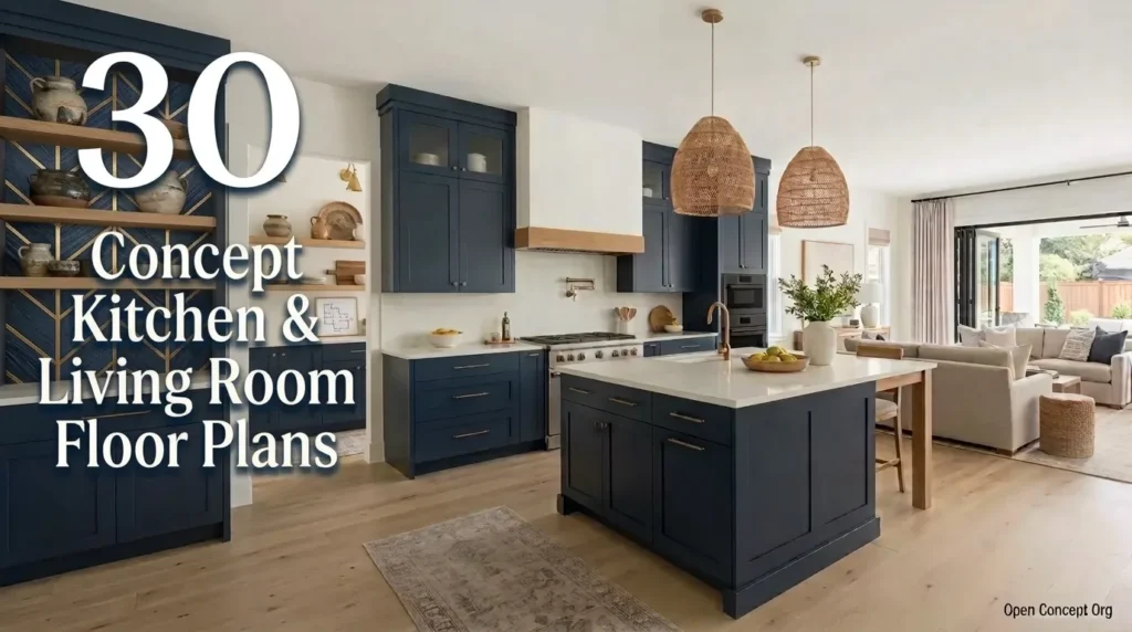 30 Brilliant Open Concept Kitchen & Living Room Floor Plans